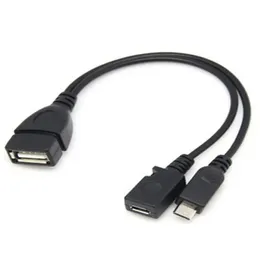 Ny 1 st 2 i 1 OTG Micro USB Host Power y Splitter USB Adapter till Micro 5 Pin Male Female Cable