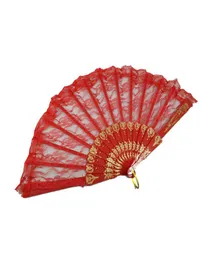 Ladies Folding Lace Hand Fan Party Favor Personliga fans av gammal bröllopsdekor för hemdekoration Dance Accessories5365767