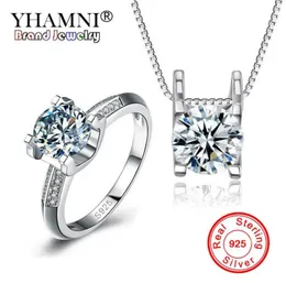 Yamni Luxury Original 925 Severling Silver Jewelry Wedding Sets Top Sona CZ Циркониевые ювелирные украшения кольца Acsesorios Sets TDZ0379987087