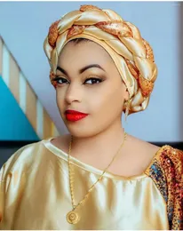 Ethnic Clothing 2024 Sequins African Auto Geles Aso Oke Headtie Nigeria Braids Chemo Cap Women Bonnet Head Scarf Hijab Wedding Wrap Hats
