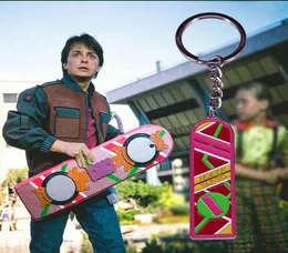 Nyckelringar tillbaka till den framtida hoverboard -nyckelningen Marty McFly Hover Board Keychain 80s Time Travel SCIFI Movie Fans Cool AddowKeKe4075673