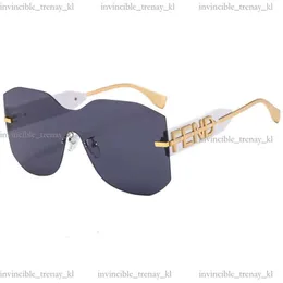 FENDIDIDIGNER BOAD Moda Kadın Güneş Gözlüğü Metal Çerçevesiz Parça Kişiselleştirilmiş Güneş Gözlüğü Fen Mektup Bacak Gözlükleri UV400 Lens Unisex Lunettes 556