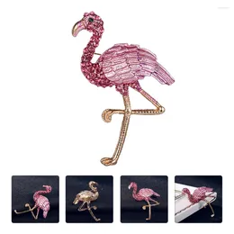 Brooches Flamingo Brooch Decor Breast Pin The Gift Rhinestone Shiny Decorative Pins Animal