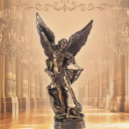 Esculturas São Michael estátua resina anjo escultura decoração Michael Arcanjo derrotou Lúcifer Trample Demon Fatuine
