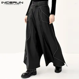Мужские штаны Incerun 2024 Корейский стиль панталоны деконструктивные мультиальные дизайнерские брюки повседневная уличная одея