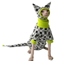 Sweter kota bezwłosego, Devon Rex, Fourlegled Stroje, ciepłe ubrania sfinksowe, zestaw okładki, ubrania do kostiumu sphynx kota