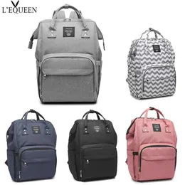 Bolsas de fraldas Lequeen grávida feminina Backpack Brand Brand Mummy Large Capacity Baby Care Bagl240502