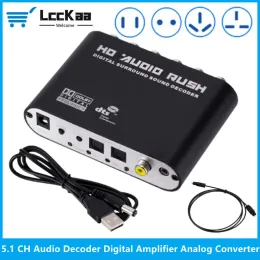 Amplifiers 5.1 CH Audio Decoder Amplifier SPDIF Coaxial to RCA DTS AC3 Optical Digital Amplifier Audio Analog Converter Coaxial To 6RCA