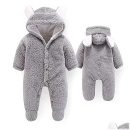 Rompers Girl Outfit Autumn Winter Infant Clothing Thick Fluff For Girls Jumpsuit Newborn Baby Boys Clothes 210309 Drop Delivery Kids M Dh07N