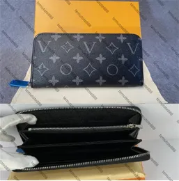 Designer Doppelzippy Wallet 60017 Single Reißverschluss Brieftasche Frauen echte Lederbrieftaschen Clutch Long Classical Tasche mit Orange Box -Karte halten