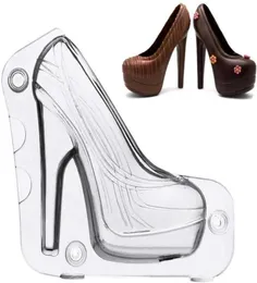 High Heel Shoe Mold 3D Chocolate Fondant Mold Cake Candy Mold DIY 장식을위한 4 개의 클립 클립 컬러 임의 69312132504605