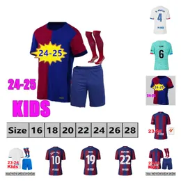 24 25 Pedri Gavi Football Jersey Home Away Lewandowski FC Ferran Camiseta de Soccer Jerseys Auba Joao Cancelo F. de Jong 2023 2024 2025 футбольная рубашка третья мужчины дети дети