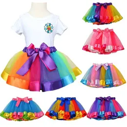 tutu Dress 3M-8T Mini Pettiskirt Party Dance 2024 Tutu Skirt Baby Girl Skirts Princess Rainbow Tulle Skirts Girls Clothes Children Clothing d240507