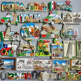 Kylmagneter Italien Rom fryst magnet turism souvenir dublin chile pizza brasil 3d harts magnetiska köldmedium klistermärke hem dekoration gåva wx