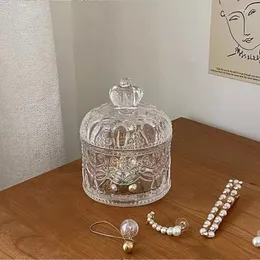 Storage Bottles Box Jewelry Decor Style Jar Ins Luxury Exquisite Crystal Ornament Organizer Light Glass Clear