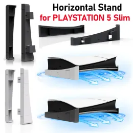 Joysticks para PS5 Slim Horizontal Stand com Antislip Mads Storage Suporte Host Rack Storage para PlayStation 5 Slim Disc