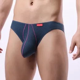 New Arrival Men's Briefs Ice Silk Underwear Seamless Breathable Mid Waist Panties Shorts Big Bulge Penis Pouch Underpants Cuecas