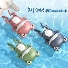 Bath Toys 3 PCS Baby Bathing Toys Cute Frogs Clockwork Bath Toy Swimming Bath Toys Bather Bathy Toys For Toddlers Chain Toys for Kids D240507