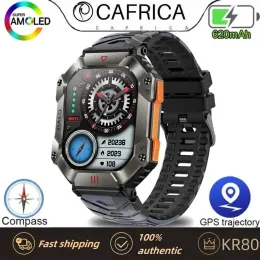 Watches Cafrica KR80 Men's Sports Smart Watch 2,0 tum 650mAh batterikapacitet gåva hälsosam hjärtfrekvens blod syre kompass GPS -övning