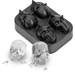 Ferramentas Hilife Skull Shave Scene Cream Diy Tool Ice Cube Cuba Chocolate Molde Whisky Whisky Cocktail Cube Silicone Mold Silicone