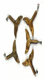 Anhänger Halsketten spirituelle natürliche Tiger Augensteinwalwal Schwanz Anhänger Reize für Mensnecklace Heilung Kristalle Schmuck Making Lu7263647