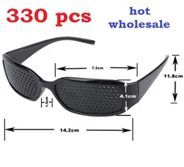 DHL 330 Pcs New Black Unisex Vision Care Pin Hole Eyeglasses Pinhole Glasses Eye Exercise Eyesight Improve Natural Healing8145167