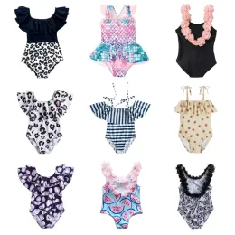 Costumi da bagno femminile da bagno un pezzo da nuoto da bagno 15t femmini senza maniche indossare arcobaleno sirena costumi da bagno per bambini da bagno estivo