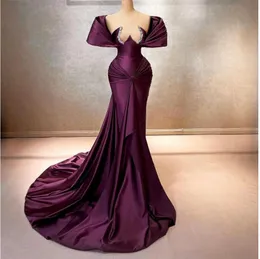 Vestido de noite Kylie Jenner Vestido Longo Cristais de Manga Curta Purple Cristais de Prata Sereia Yousef Aljasmi Kim Kardashian Cloth Kylie Jenner