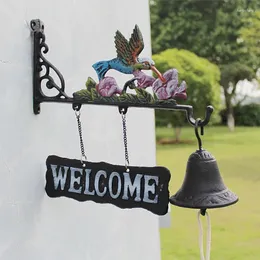 Decorative Figurines UMEKO Heavy Duty Cast Iron Wall Bell Colored Hummingbird Hand Shaking Door Dinner Loud Welcome For Home Church School
