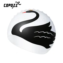 Pattern Adult Swimming Hat Mens Long Hair Waterproof Swimming Pool Hat Earmuffs Large Natation Badcuts Silicone Diving Hat 240506