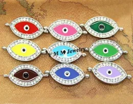 Conectores de cristal de formato ocular de 50pcs inteiros misturam encantos coloridos conector de pulseira 3633608