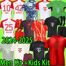 KANE Bayerns soccer jerseys 24/25 Munichs Men Kids Kit shorts NEUER goalkeeper Muller SANE MUSIALA 2024 2025 fans Player version football shirt boys Pre match uniform