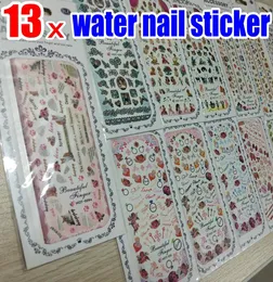 13x Nail Art Water Transfer Sticker Decal Decals Cupid Angel Pet Love Flower Decoration Strip Wrap Wrap för Natural False Nails1056613