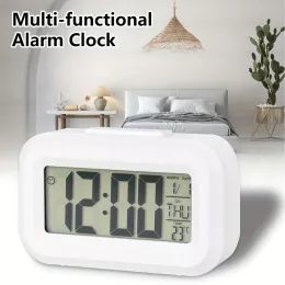 Orologi 1pc, sveglia digitale con retroilluminazione, snooze, muto, calendario, display di temperatura perfetta per l'arredamento della casa e dell'ufficio