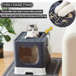 Scatole La lettiera gatto pieghevole in vitello per gatto da toilette odore gratis sandbox di gatto medio per gatti pulizia del vassoio igienico