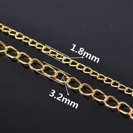 Eyeglasses chains 5Meters 1.8mm/3.2mm Gold Color Silver Color Iron Metal Extension Necklace Chain For Jewelry Making DIY Crafts Findings Supplies