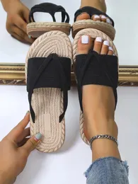 Casual Shoes Vacation Apricot Sandals For Women Minimalist Corduroy Toe Post Design Thong Senior Designer Summer Outdoor