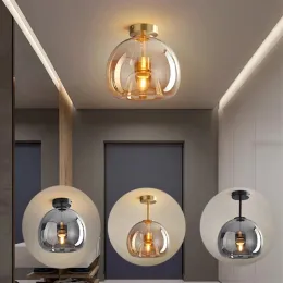 Album Nordic Ceiling Lighting Minimalist Modern Texture LED Glass Taklampgång Aisle Corridor Lamp Creative Living Room Lights E27