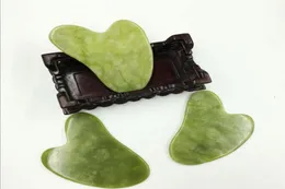 100pcs heart shape Natural xiuyan stone jade Guasha gua sha Board massager for scrapping therapy jade roller3188749