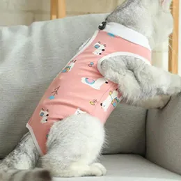 Trajes de gato traje de recuperação de macacão de roupas de estimação de cardieiro de gatinho anti -mordida evite lamber depois que as cirurgias usam coletes desmamando 1pc