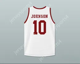 CUSTOM NAY Mens Youth/Kids RONALD 'RON' JOHNSON 10 HILLMAN COLLEGE WHITE BASKETBALL JERSEY WITH EAGLE PATCHTOP Stitched S-6XL