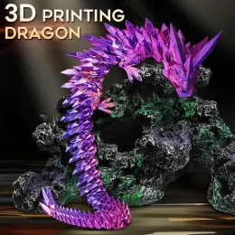 Миниатюры 3D -печатный хрустальный дракон яйцо 3D Dragon Fidget Spinner сочленен Dragon Toig