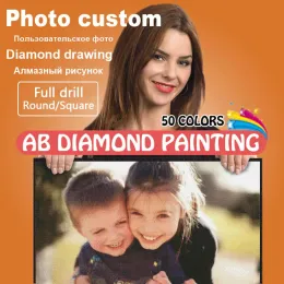 Craft Craft Custom Diamond Painting AB Photo Photo Diy 5D Diamond Bordado redondo quadrado Full Dilam Diamond Mosaic Hobby Birthday DIY Presente