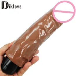 Toys L: 9,17 "(233 mm) D: 5,6 cm duży gruby miękki wibrator wibratorowy Masturbator wibrujący gspot kobieta seks zabawka seks produkt