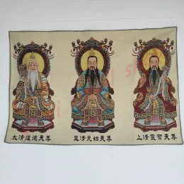 Skulpturer Nya produkter, Thangka Brocade tygmålning, silkbroderi målning, porträtt av grundaren av Taoism Sanqing