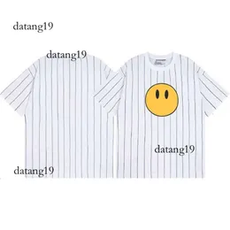 Drew Marka Tasarımcı T Shirt Yaz Çekmece Tişört Smiley Yüz Mektubu Baskı Grafik Gevşek Çizme Çekme Çekmek T-Shirt Trend Gülümseyen Gömlek 3396