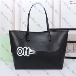 デザイナーバッグラグジュアリーハンドバッグ新しい2024OffWhite One Shourdle Solid Cowhide Tote Womensバッグ大容量通勤トートバッグ工場販売