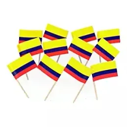 Аксессуары мини -колумбия флаг зубочистки 500 ПК бумажные пищи выборы пирожные зубочистки бумажные флаги для вечеринки