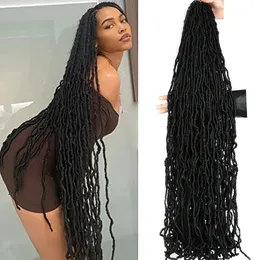 Donghou Faux Locs Włosy Kosząciowe 24 36 cali Faux Locks szydełko warkocze kręcone włosy miękkie locs meche de cheveux pour szydełko warkocz 240506