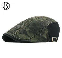 FS Camoflage Beret Hat for Men Men Women Herringbone Caps Umyj bawełniany newsboy Cap Cabbie Ivy Flat Hat Regulble Spring Summer8772372